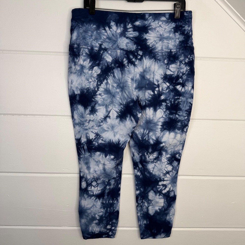 Chico's Zenergy 2 12/14 So Slimming Star Tie Dye Legging Crop Blue NEW